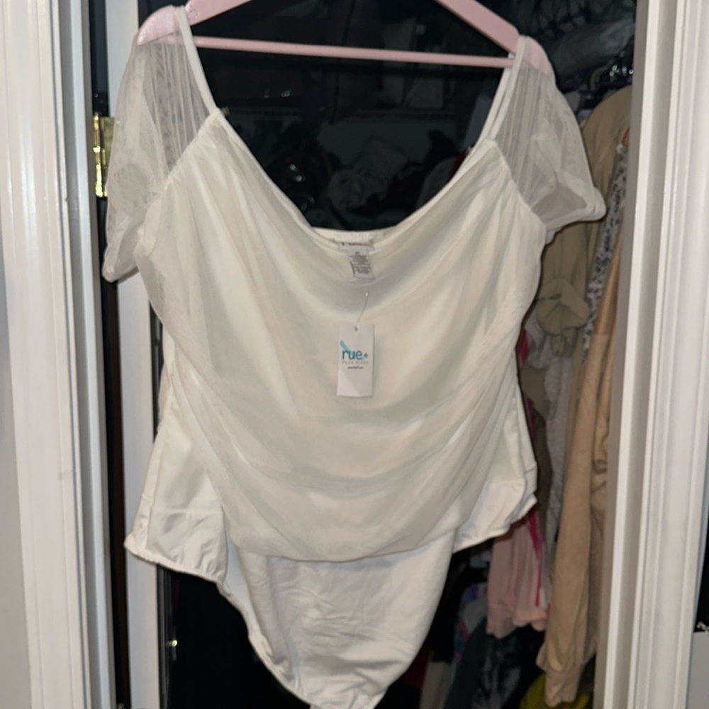 White mesh, body con top.